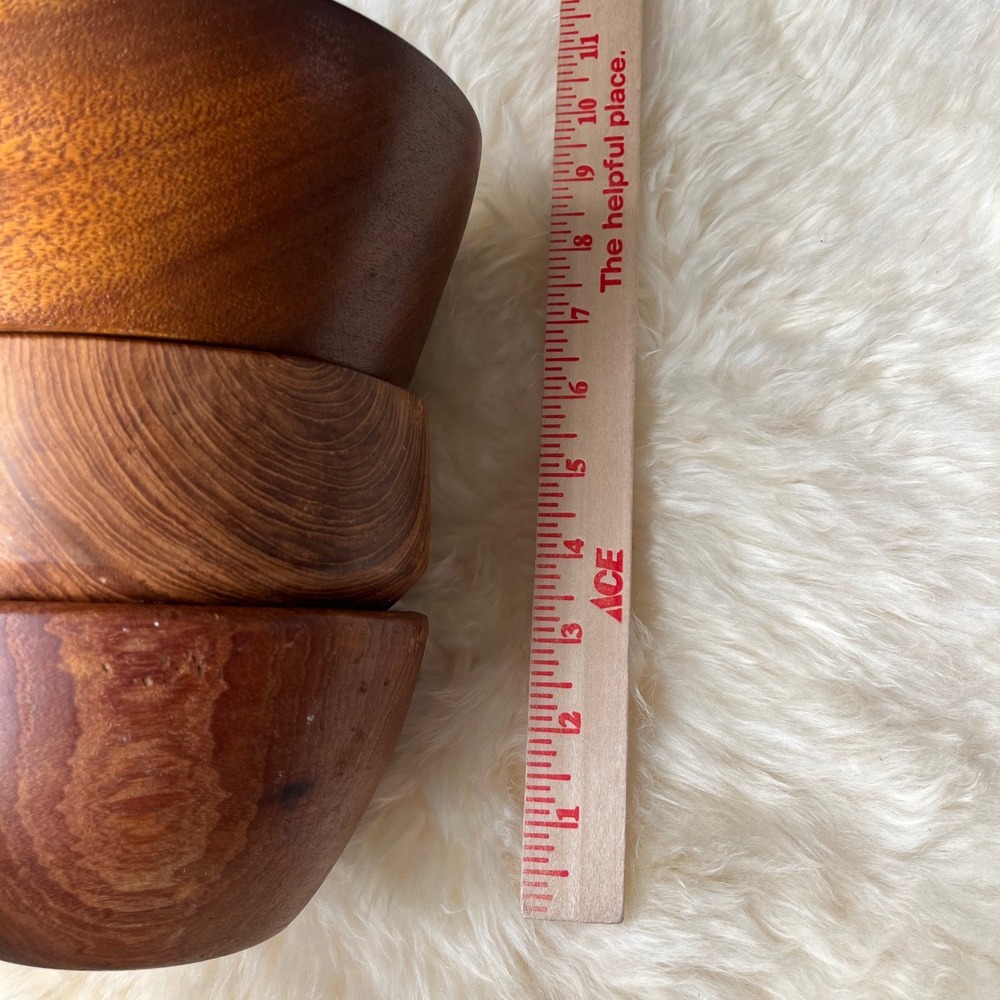 MCM Teak Wooden Bowls (3) - Picture 6 of 7
